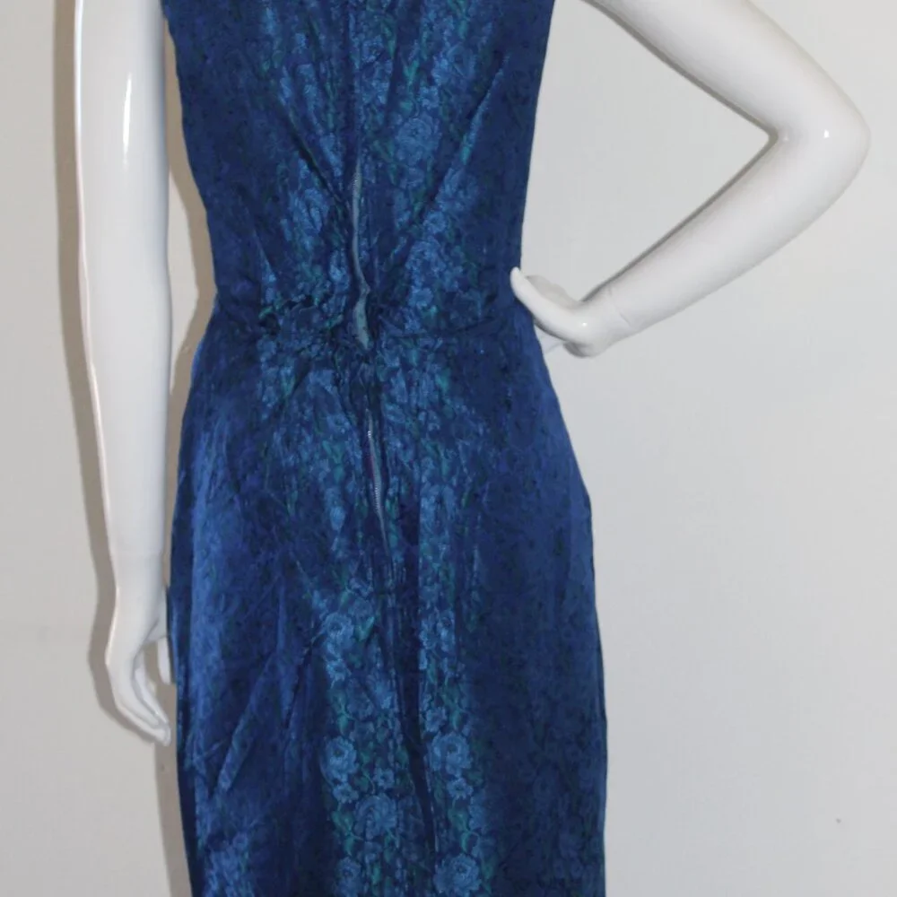 Blue Vintage 1950s Vintage Brocade Dress - Picture 8 of 9